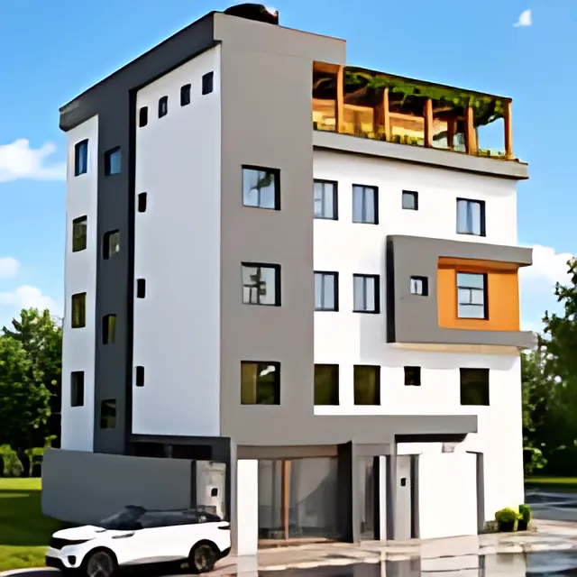 Rendu, angle de la façade